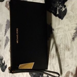 Large Black Wristlet